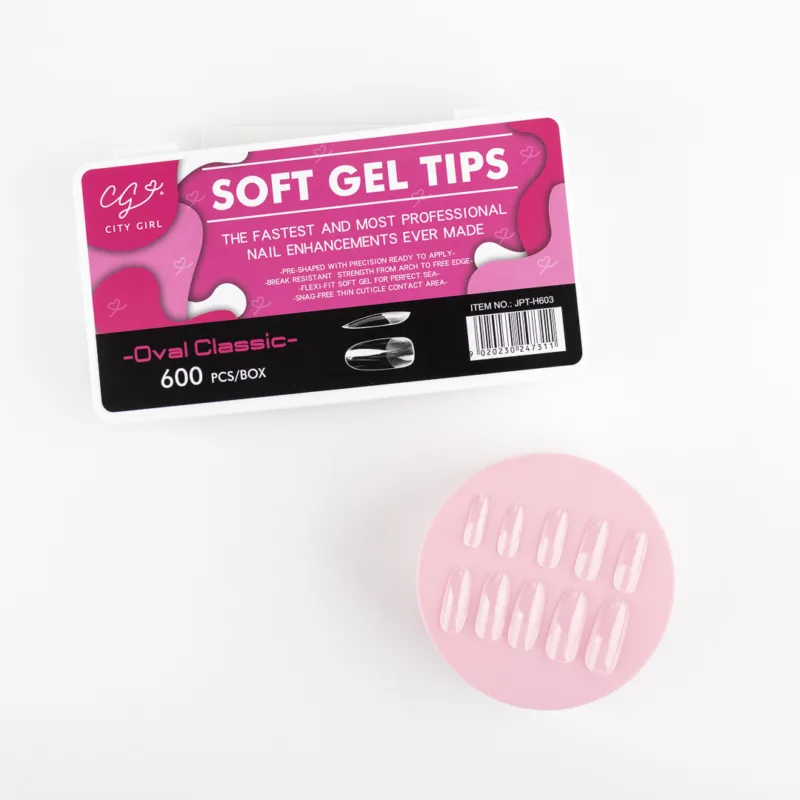 CAJA UÑAS SOFT GEL OVAL CLASSIC 600PCS