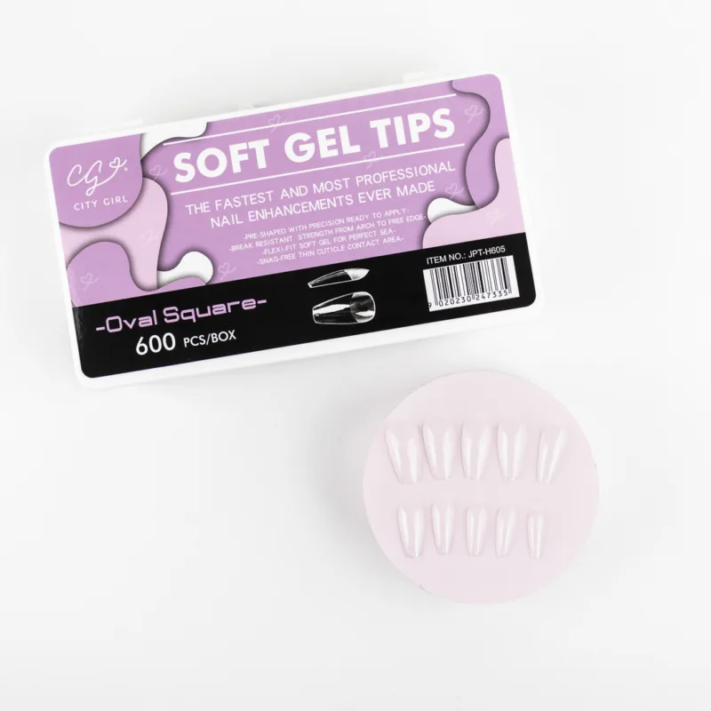 CAJA UÑAS SOFT GEL OVAL SQUARE 600PCS