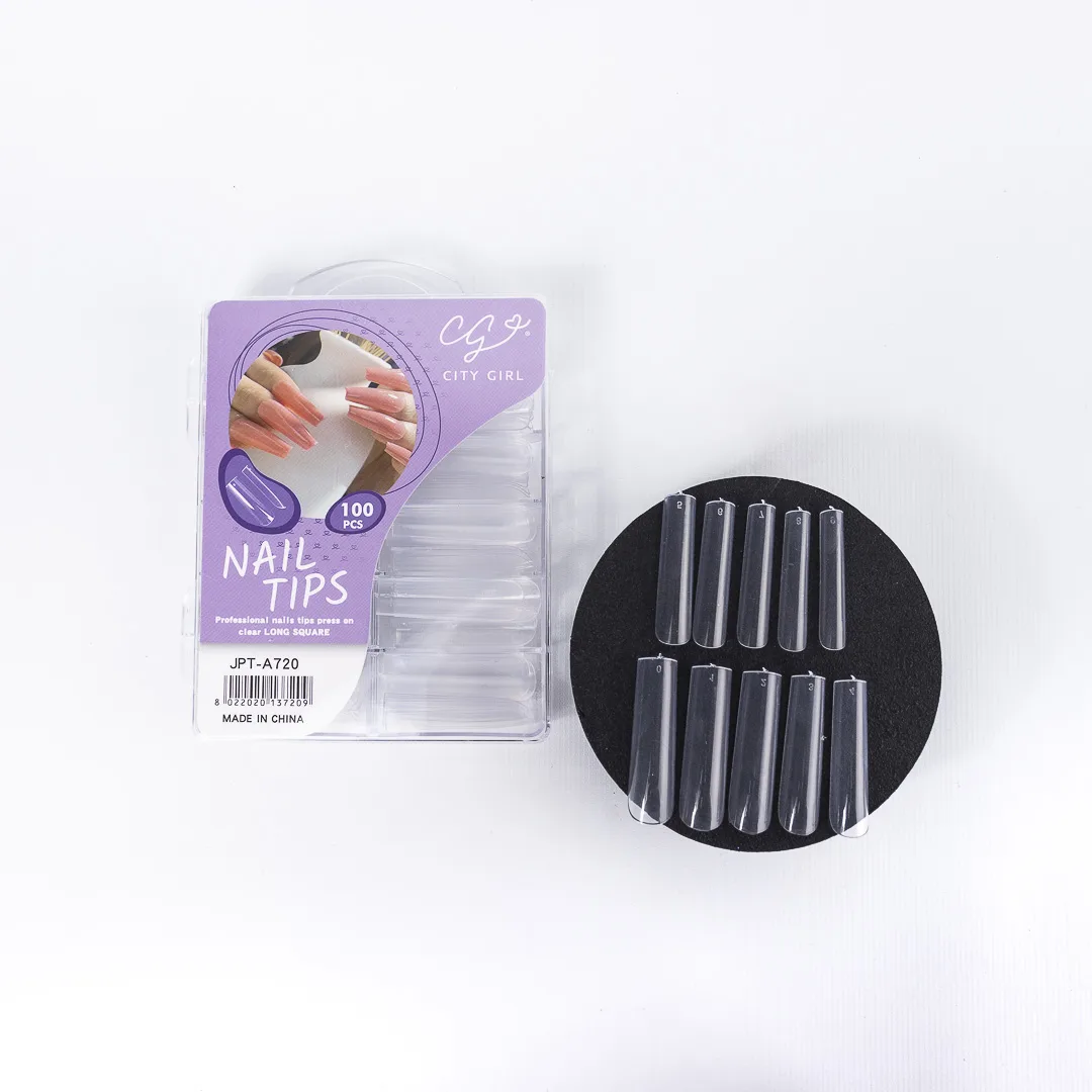 UÑAS SOFT GEL LONG SQUARE 100PCS