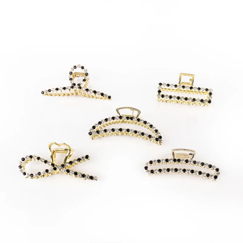 GANCHO CON STRASS BLANCO Y NEGRO