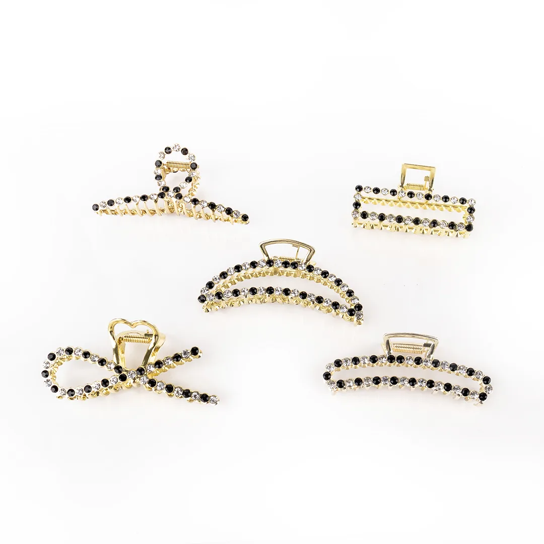 GANCHO CON STRASS BLANCO Y NEGRO