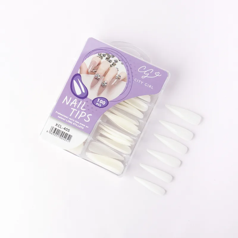 UÑAS SOFT GEL LONG STILETTO 100PCS