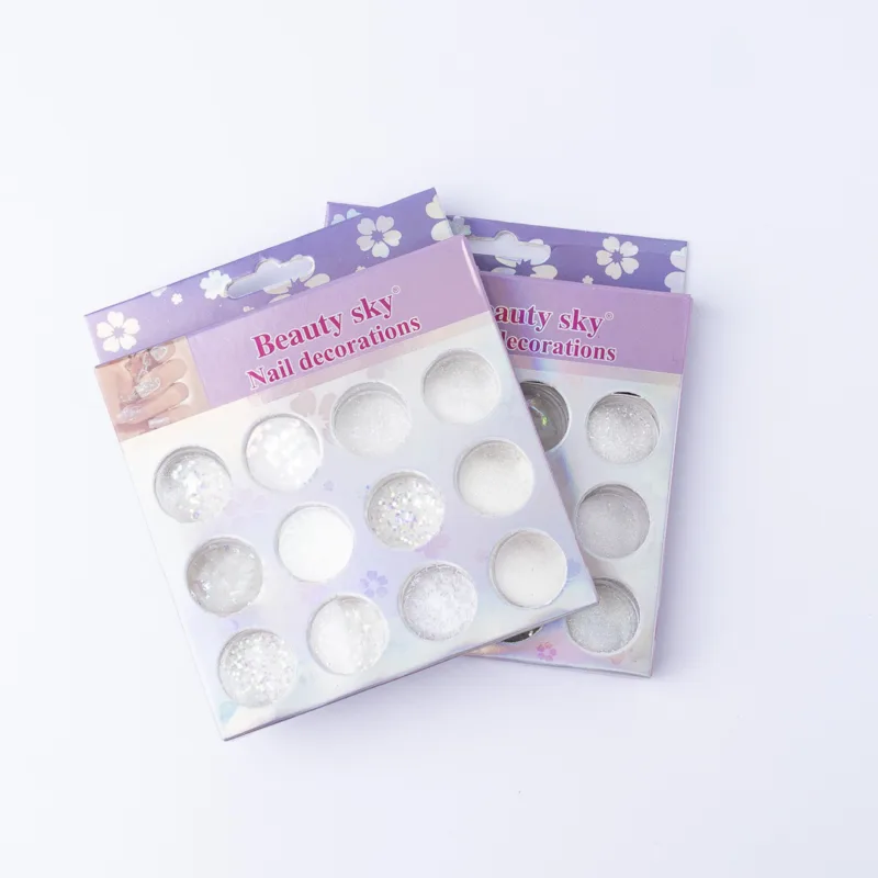 SET GLITTER BLANCO 12PCS