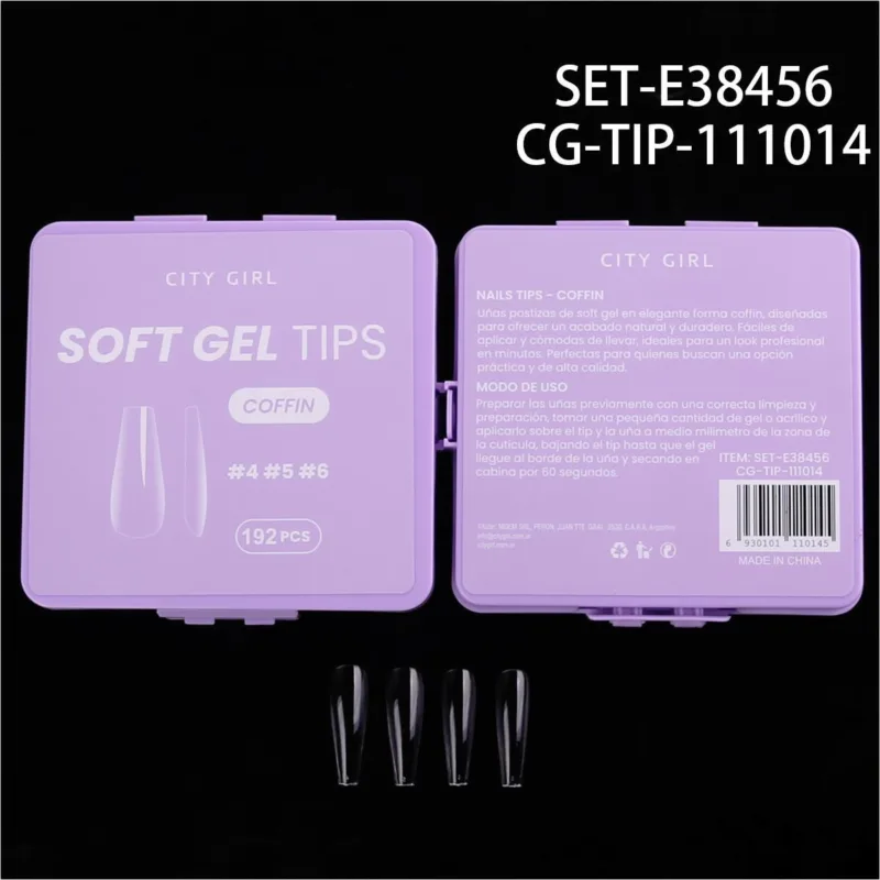 UÑAS SOFT GEL COFFIN 192PCS