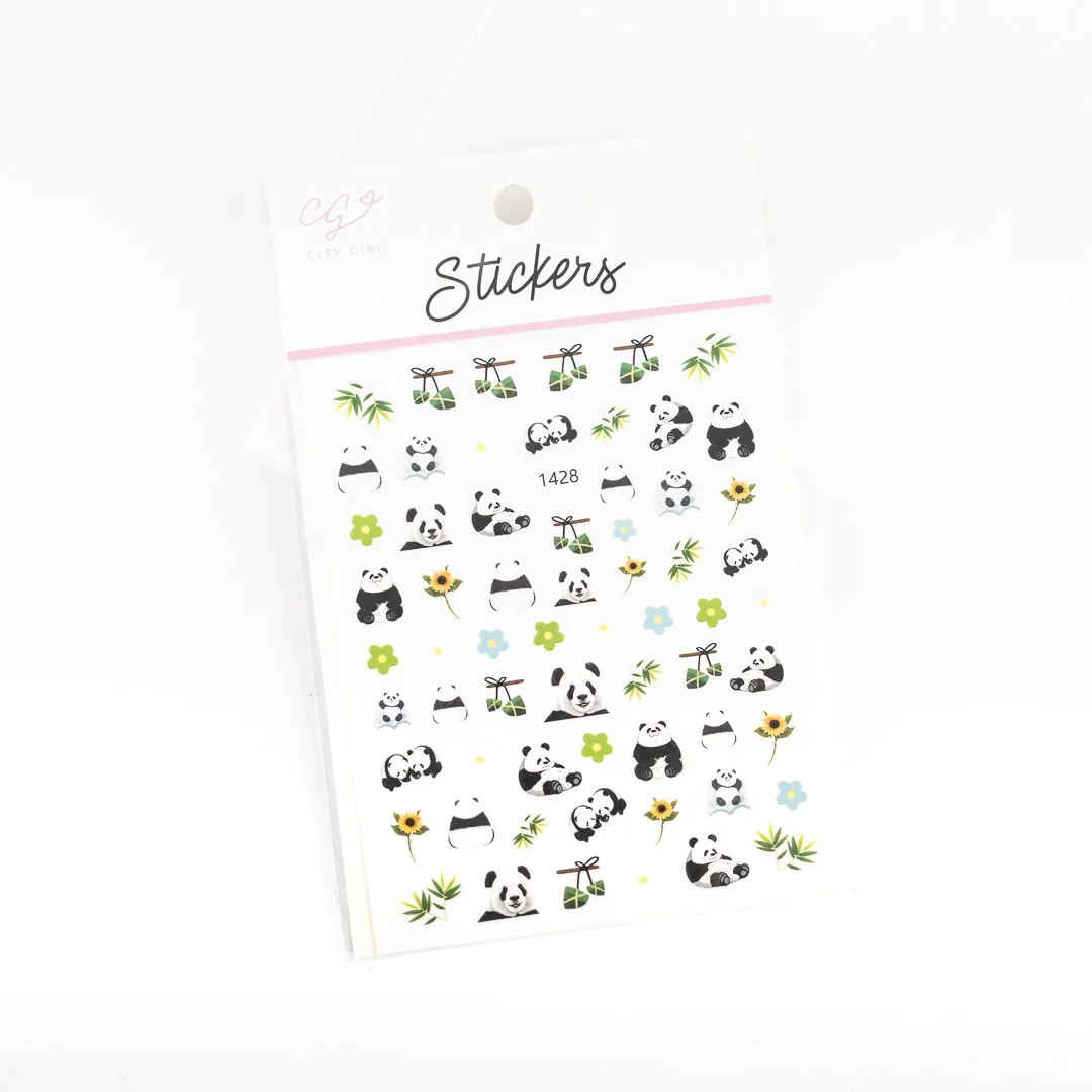 STICKERS PARA UÑAS PANDA