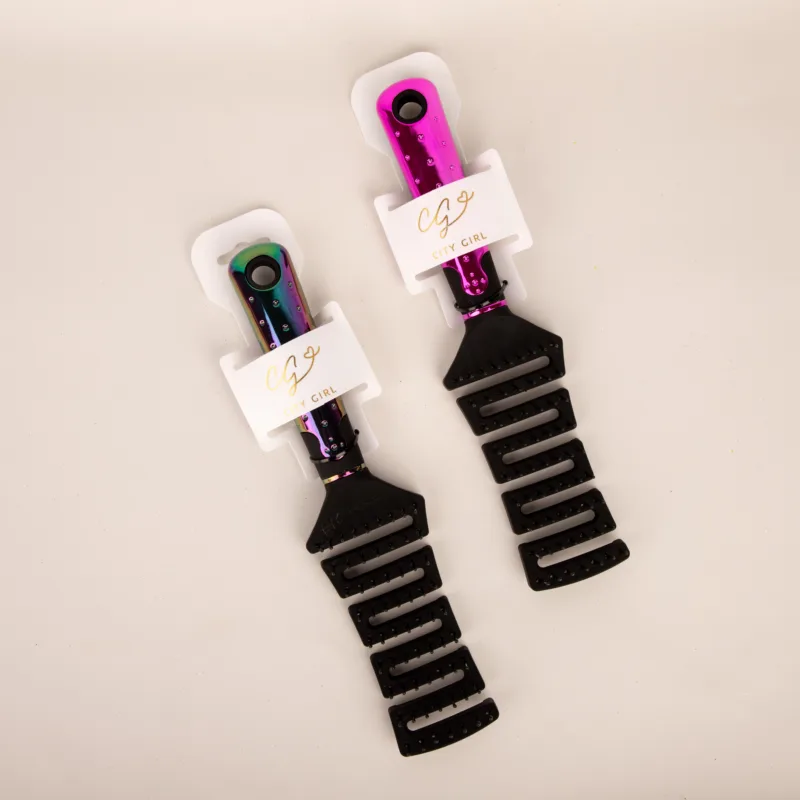 CEPILLO NEGRO MANGO METALIZADO