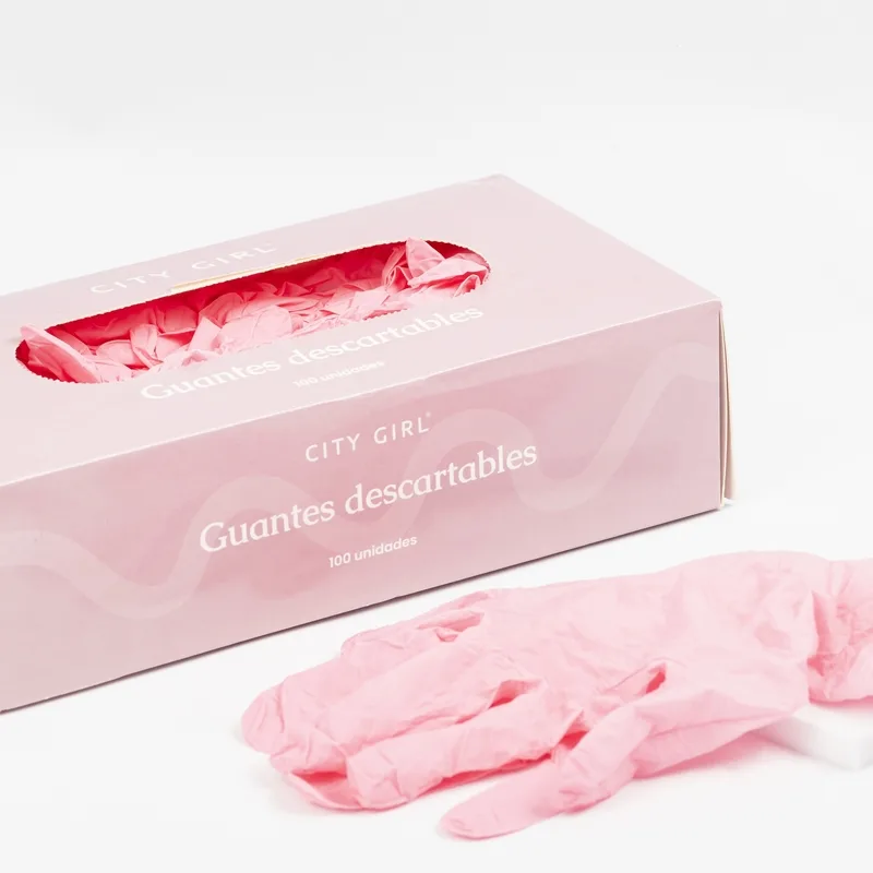 GUANTE DESCARTABLES ROSA 100PCS