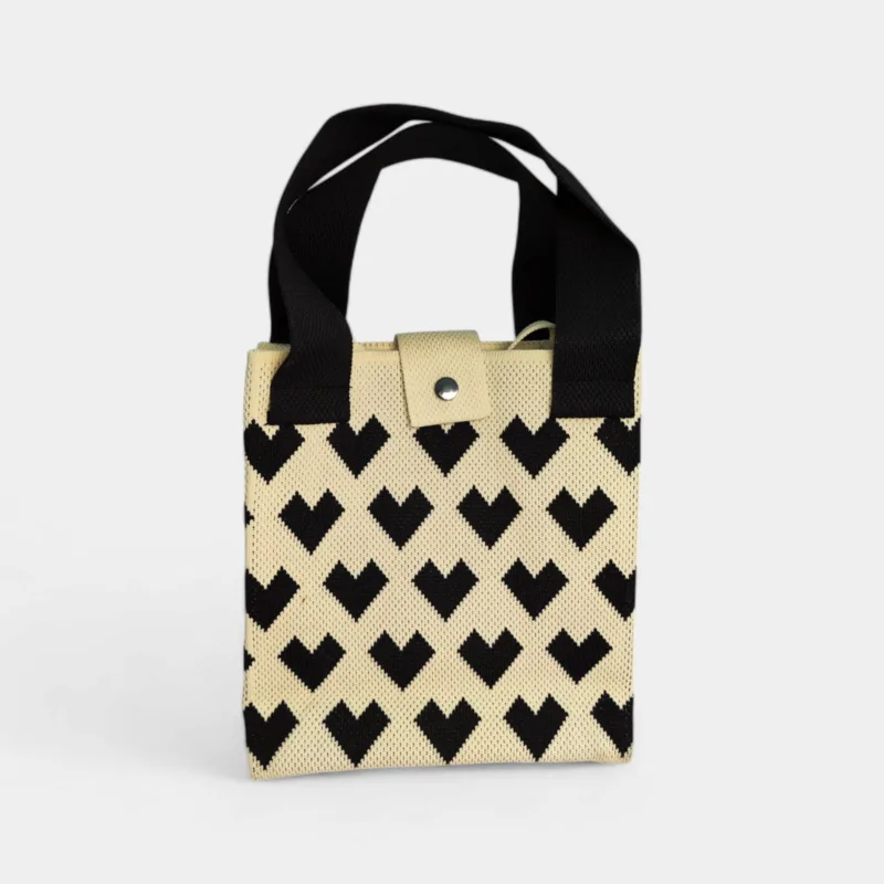 Cartera De Tela Con Estampado De Corazon- City Girl