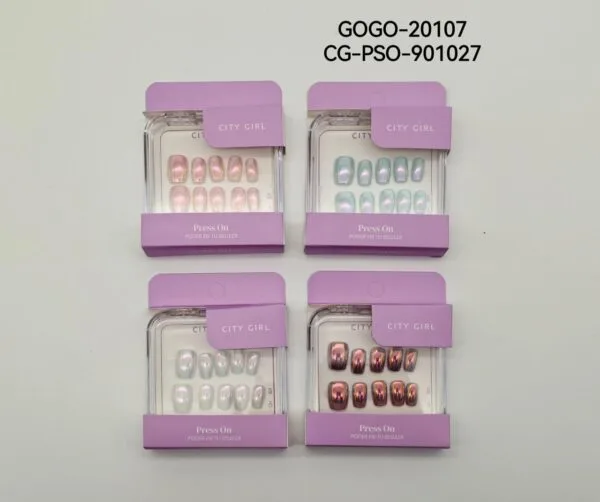 PRESS ON NAILS EFECTO CROMADO