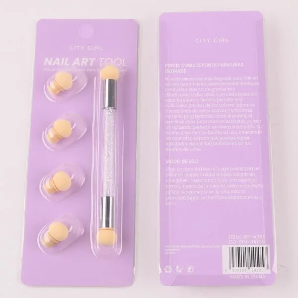 PINCEL ESPONJA PARA DEGRADE CON REPUESTOS CITY GIRL