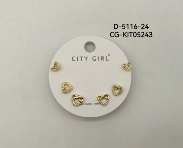 KIT DE AROS ACERO CITY GIRL