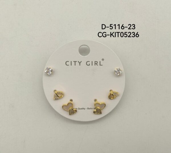 KIT DE AROS ACERO CITY GIRL