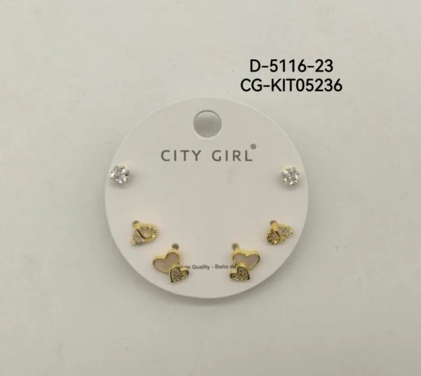 KIT DE AROS ACERO CITY GIRL