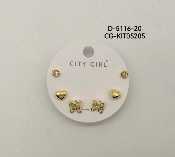 KIT DE AROS ACERO CITY GIRL