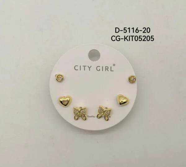KIT DE AROS ACERO CITY GIRL