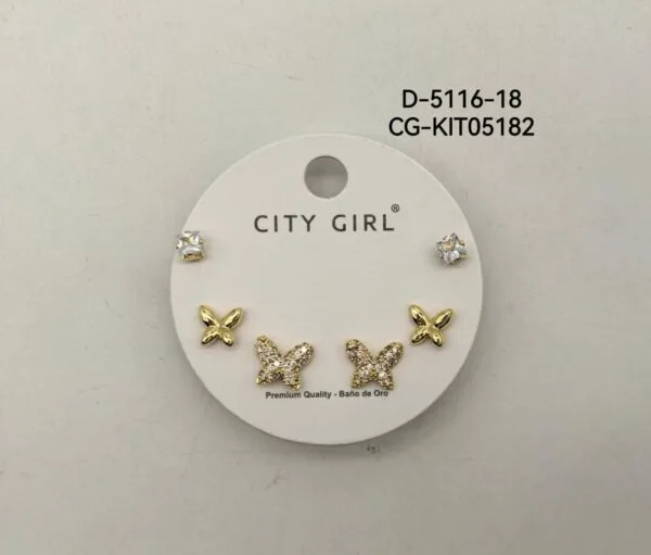KIT DE AROS ACERO CITY GIRL