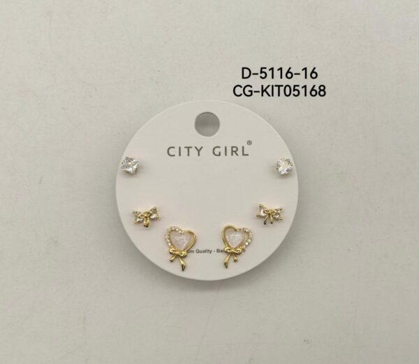 KIT DE AROS ACERO CITY GIRL