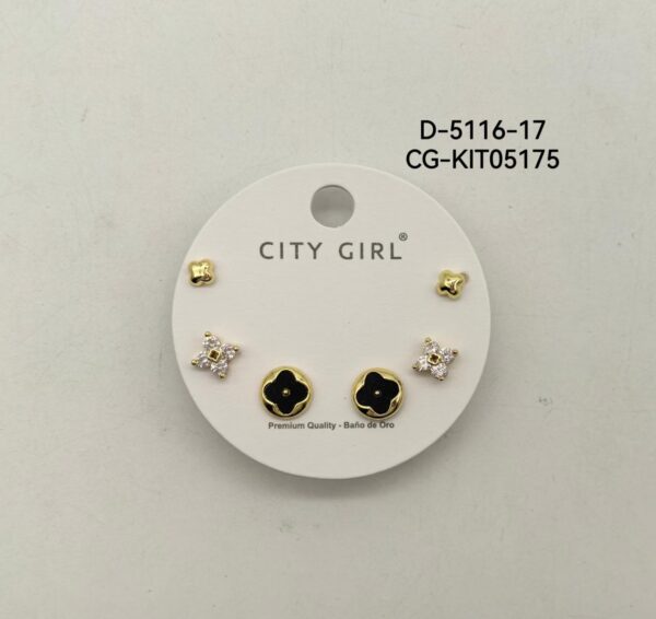 KIT DE AROS ACERO CITY GIRL