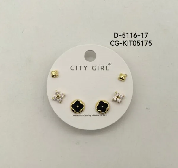 KIT DE AROS ACERO CITY GIRL