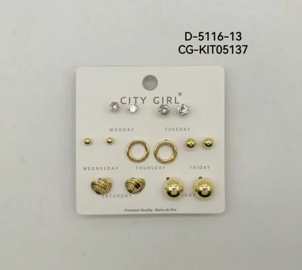 KIT DE AROS ACERO CITY GIRL