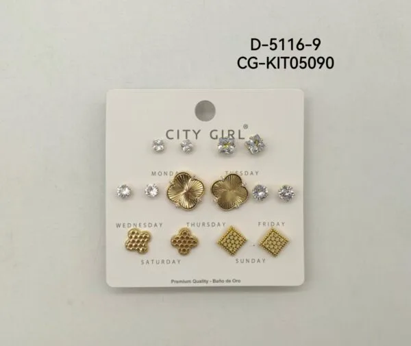 KIT DE AROS ACERO CITY GIRL