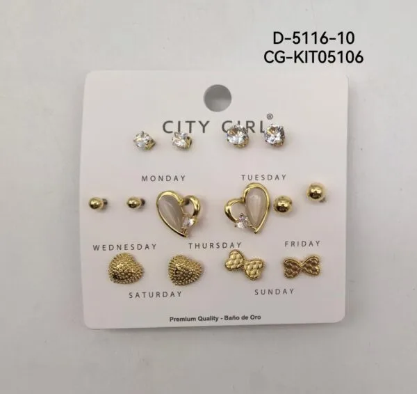 KIT DE AROS ACERO CITY GIRL