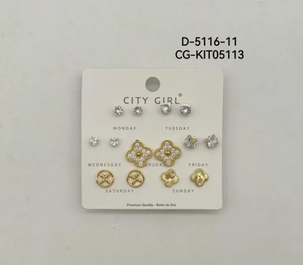 KIT DE AROS ACERO CITY GIRL