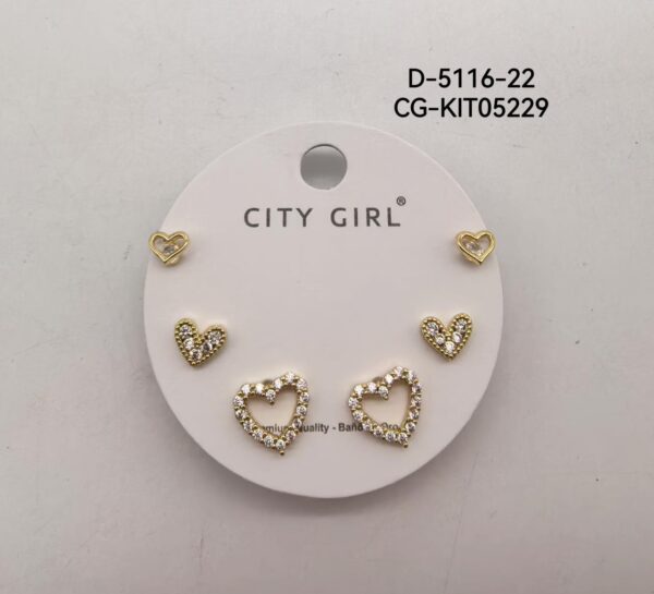 KIT DE AROS ACERO CITY GIRL