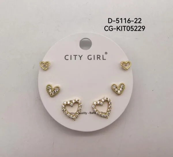 KIT DE AROS ACERO CITY GIRL