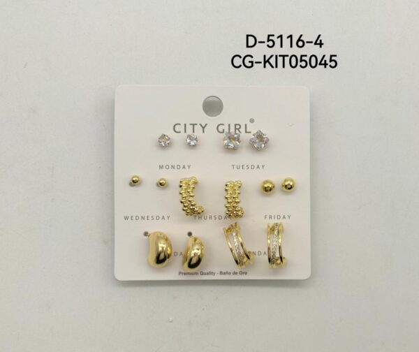 KIT DE AROS ACERO CITY GIRL