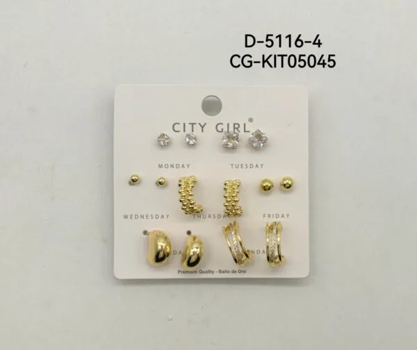 KIT DE AROS ACERO CITY GIRL