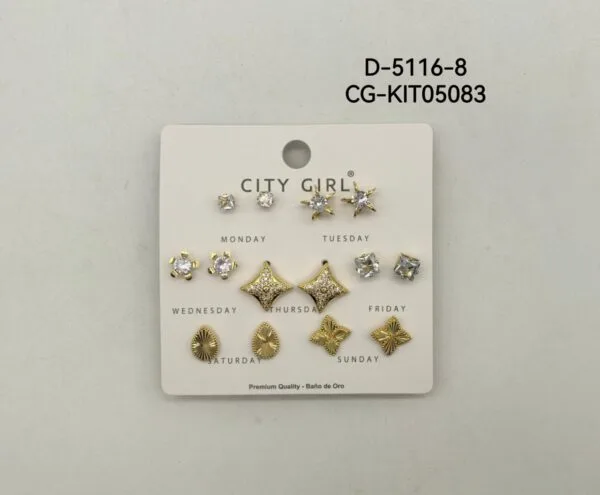 KIT DE AROS ACERO CITY GIRL