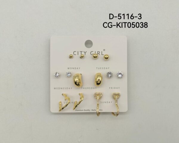 KIT DE AROS ACERO CITY GIRL