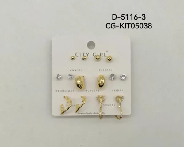 KIT DE AROS ACERO  CITY GIRL