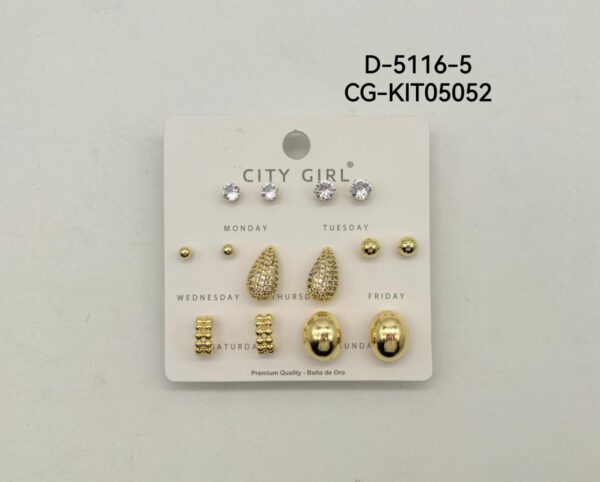 KIT DE AROS ACERO CITY GIRL