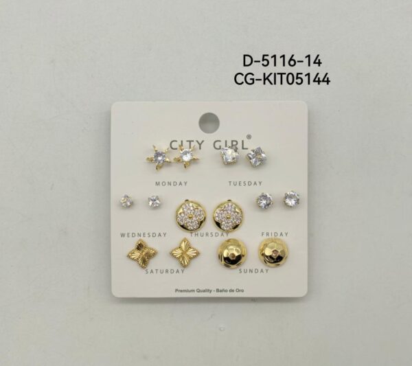 KIT DE AROS ACERO CITY GIRL