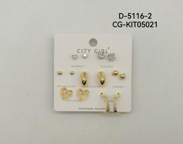KIT DE AROS ACERO  CITY GIRL