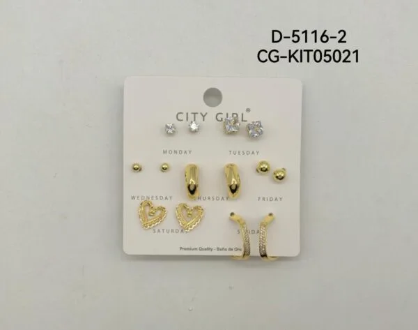 KIT DE AROS ACERO CITY GIRL
