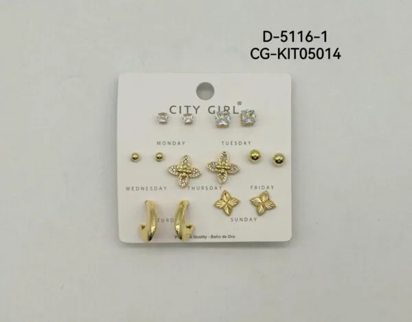 KIT DE AROS ACERO CITY GIRL