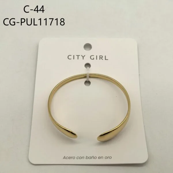 PULSERA DE ACERO EN BAÑO DE ORO CITY GIRL