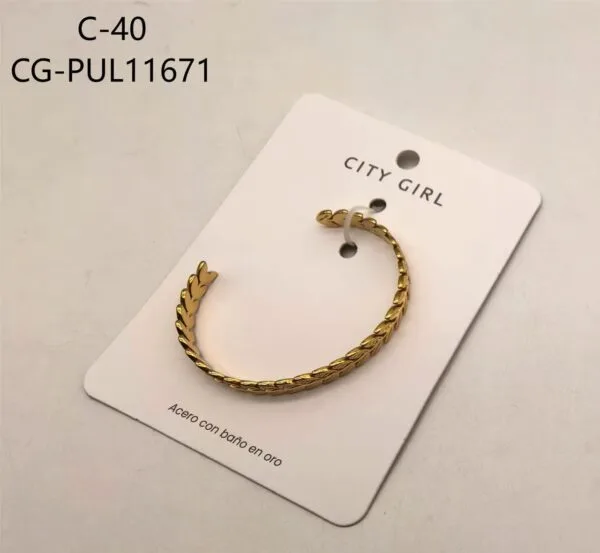 PULSERA DE ACERO EN BAÑO DE ORO CITY GIRL