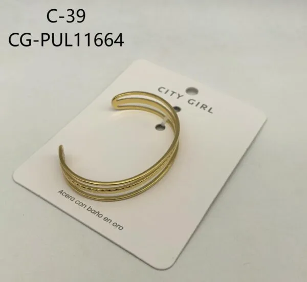 PULSERA DE ACERO EN BAÑO DE ORO CITY GIRL
