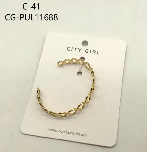 PULSERA DE ACERO EN BAÑO DE ORO CITY GIRL