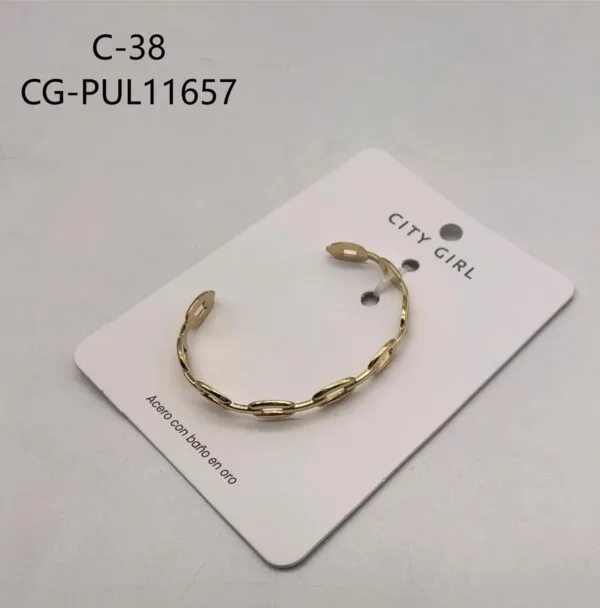 PULSERA DE ACERO EN BAÑO DE ORO CITY GIRL
