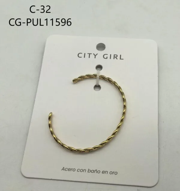 PULSERA DE ACERO EN BAÑO DE ORO CITY GIRL