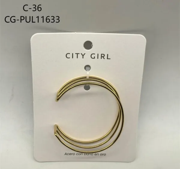 PULSERA DE ACERO EN BAÑO DE ORO CITY GIRL