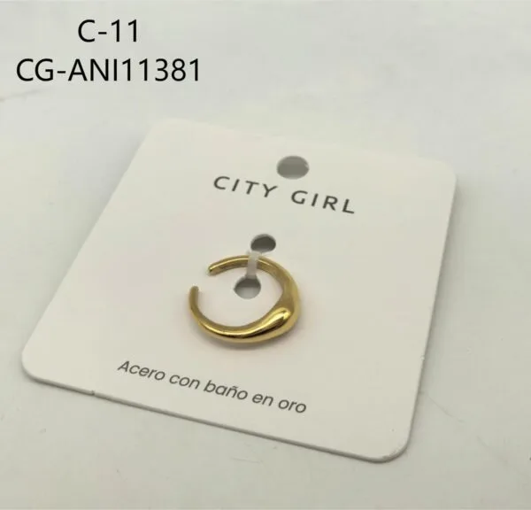 ANILLO DE ACERO BAÑADO EN ORO CITY GIRL