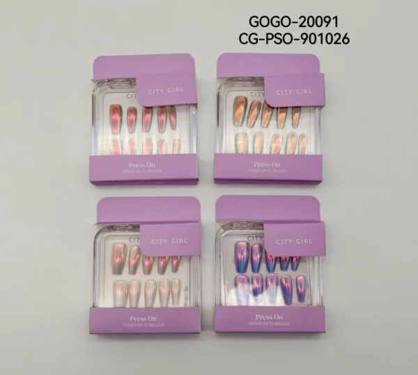 PRESS ON NAILS EFECTO CROMADO