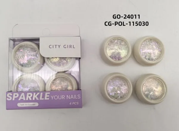 POLVO PARA UÑAS CITY GIRL – 4PCS
