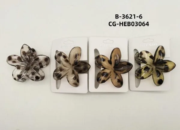 BROCHE DE PELO FLOR ANIMAL PRINT CITY GIRL